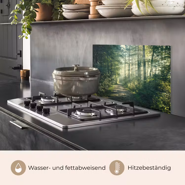Bos - Pad - Zon - Bomen - Groen - Natuur keuken achterwand spatscherm klein -usp_DE