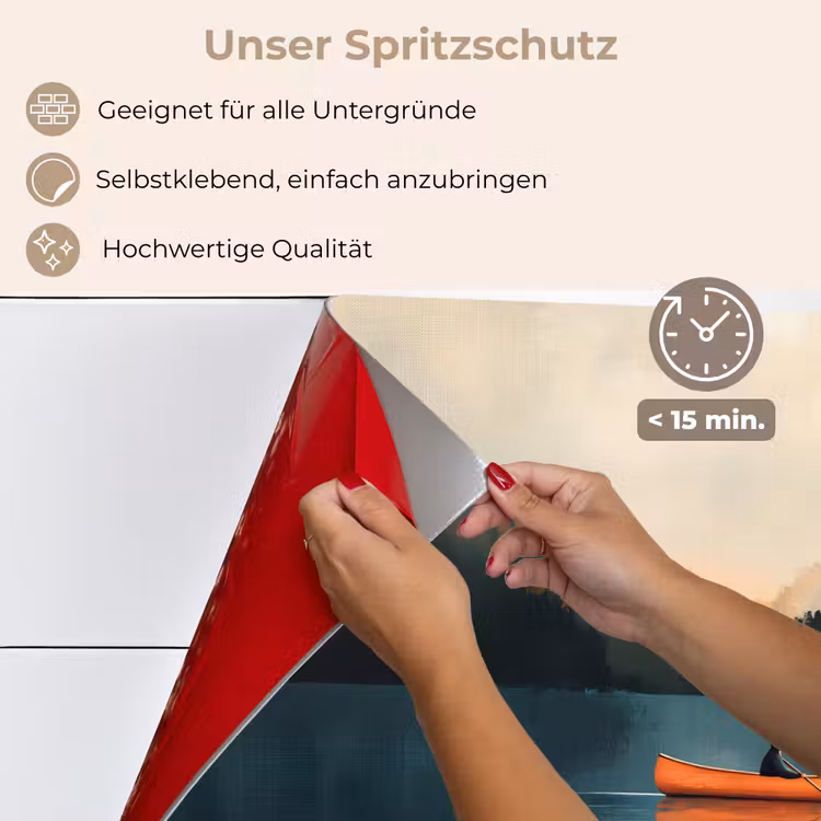 Bossen - Meer - Kano - Oranje keuken achterwand spatscherm klein -spatscherm_DE