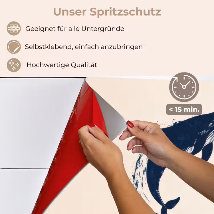 Walvissen - Spetters - Cirkel - Donkerblauw keuken achterwand spatscherm klein -spatscherm_DE
