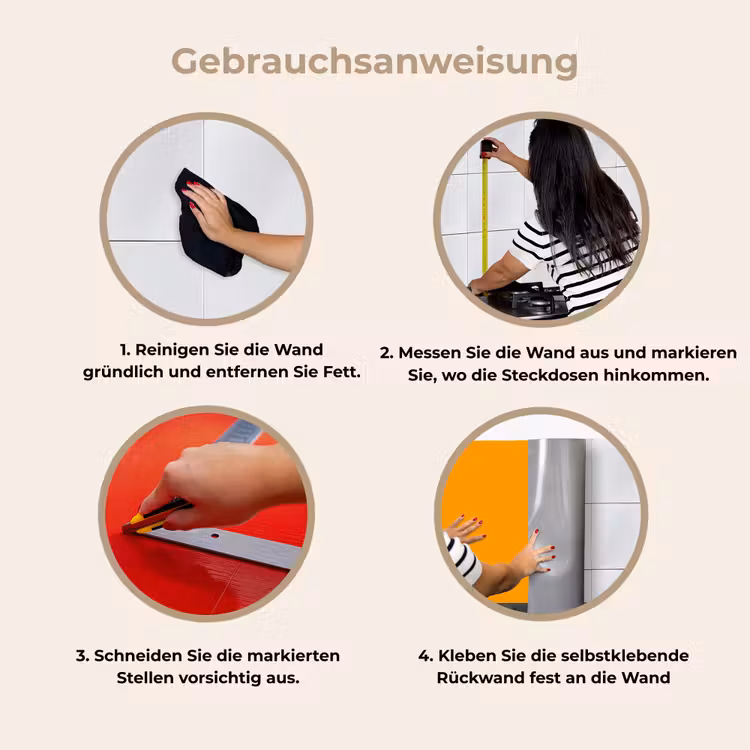 Warm - Ochre - Oranje keuken achterwand 2 middel 871 -gebruiksaanwijzing_DE