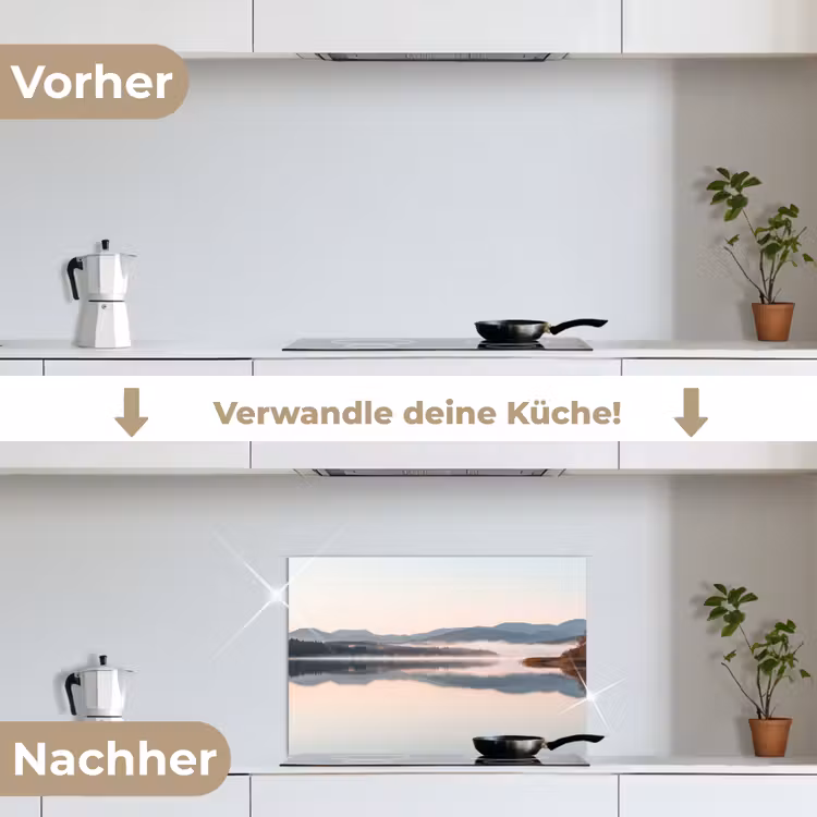 Water - Bomen - Mistlaag keuken achterwand spatscherm klein -voor_na_DE