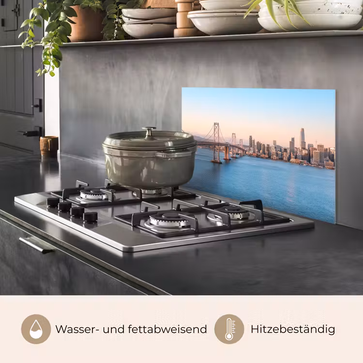 Water - Brug - Skyline - Modern keuken achterwand spatscherm klein -usp_DE