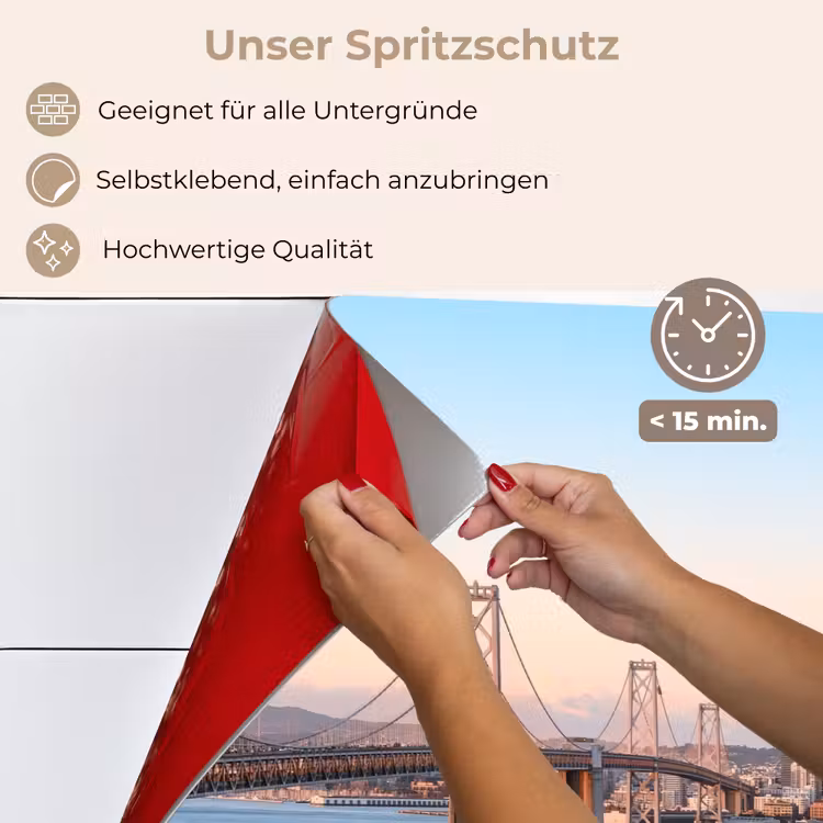 Water - Brug - Skyline - Modern keuken achterwand spatscherm klein -spatscherm_DE