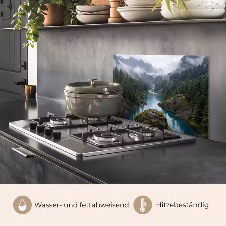 Waterval - Bomen - Bergen keuken achterwand spatscherm klein -usp_DE