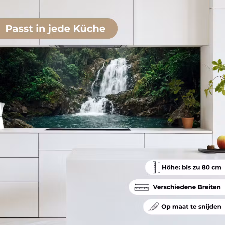 Waterfall - Forest - Nature - Greenkhgyguyg keuken achterwand 2 middel -sfeer4_DE