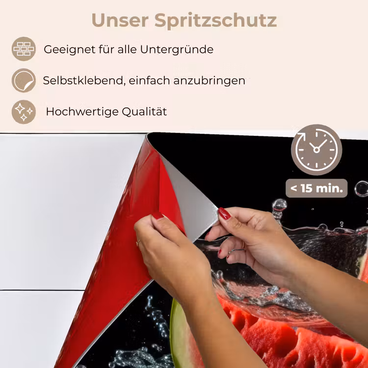 Watermeloen - Zwart - Water - Fruit - Meloen keuken achterwand spatscherm klein -spatscherm_DE