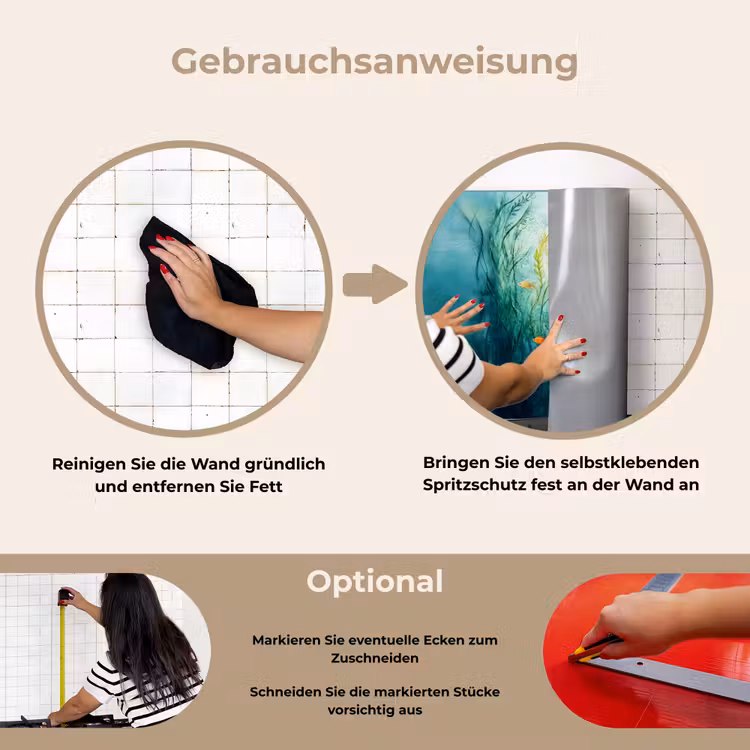 Waterplanten - Vissen - Kleurrijk - Water keuken achterwand spatscherm klein -gebruiksaanwijzing_DE