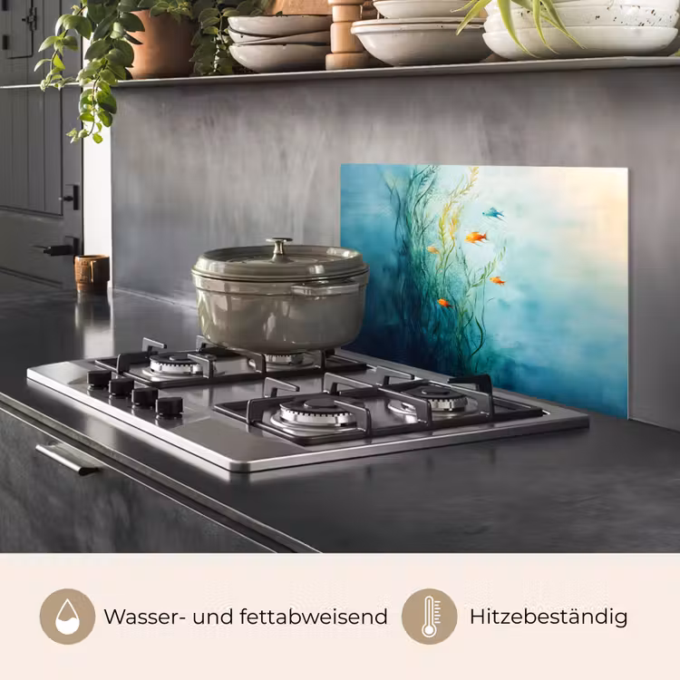 Waterplanten - Vissen - Kleurrijk - Water keuken achterwand spatscherm klein -usp_DE