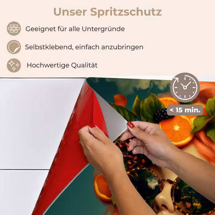 Vrouw - Sinaasappel - Bessen - Oranje keuken achterwand spatscherm klein -spatscherm_DE