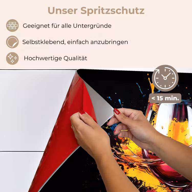 Wijn - Glas - Graffiti - Borrel - Rood - Verf keuken achterwand spatscherm klein -spatscherm_DE