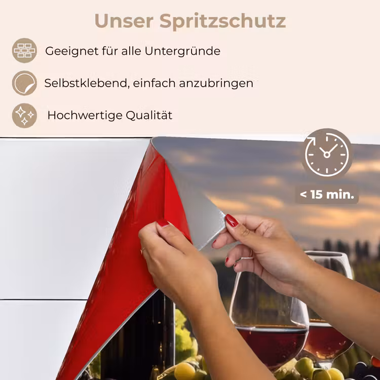 Wijn - Druiven - Heuvels - Landschap keuken achterwand spatscherm klein -spatscherm_DE