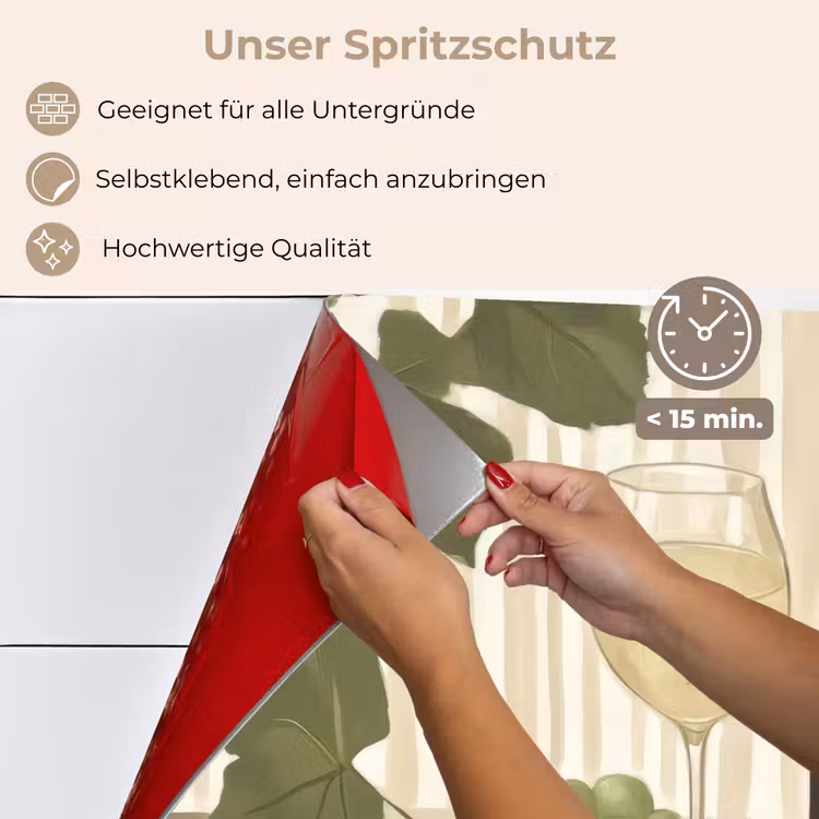 Wijn - Druiven - Kaas - Bladeren keuken achterwand spatscherm klein -spatscherm_DE