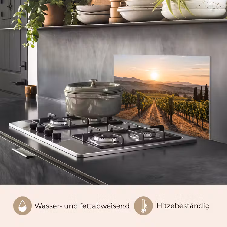 Wijngaard - Zonsondergang - Landschap keuken achterwand spatscherm klein -usp_DE