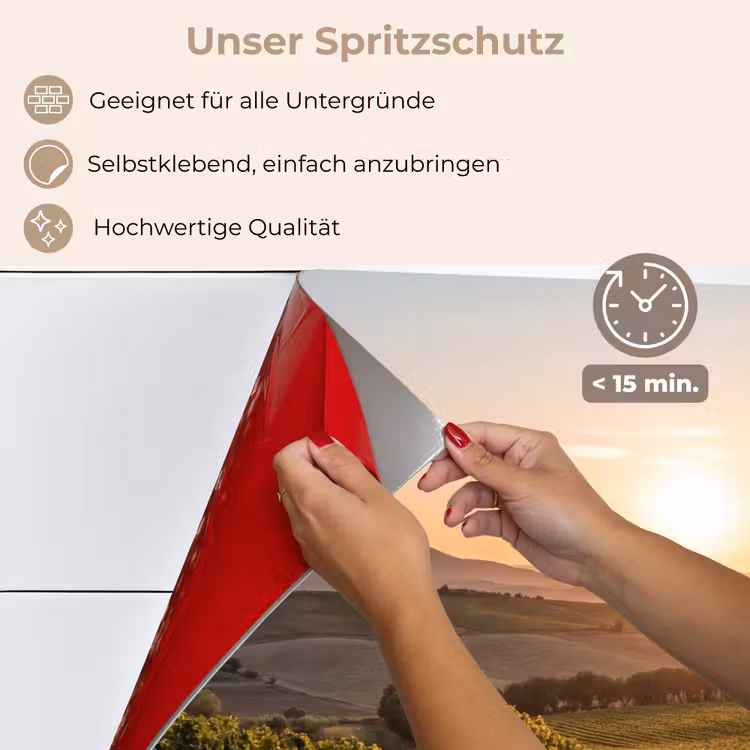 Wijngaard - Zonsondergang - Landschap keuken achterwand spatscherm klein -spatscherm_DE
