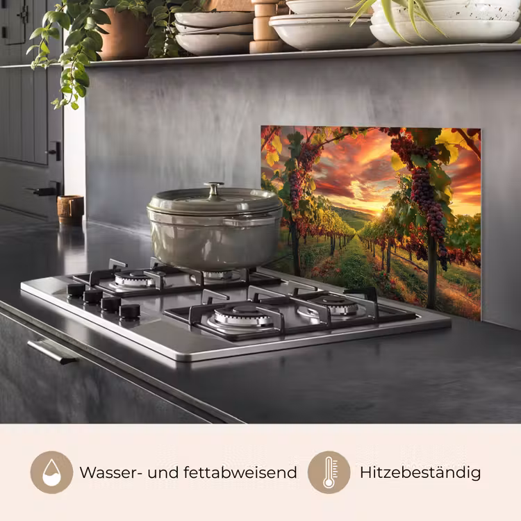 Wijngaard - Druiven - Zonsondergang keuken achterwand spatscherm klein -usp_DE