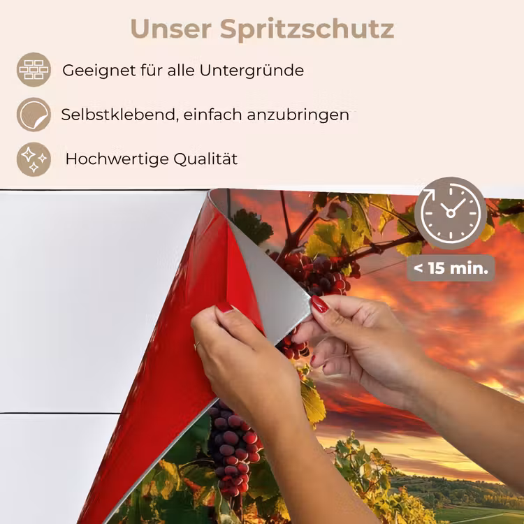 Wijngaard - Druiven - Zonsondergang keuken achterwand spatscherm klein -spatscherm_DE