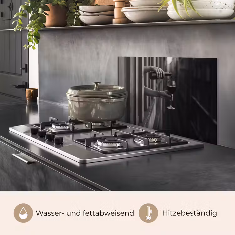 Wijnfles - Glas - Handen - Raam keuken achterwand spatscherm klein -usp_DE