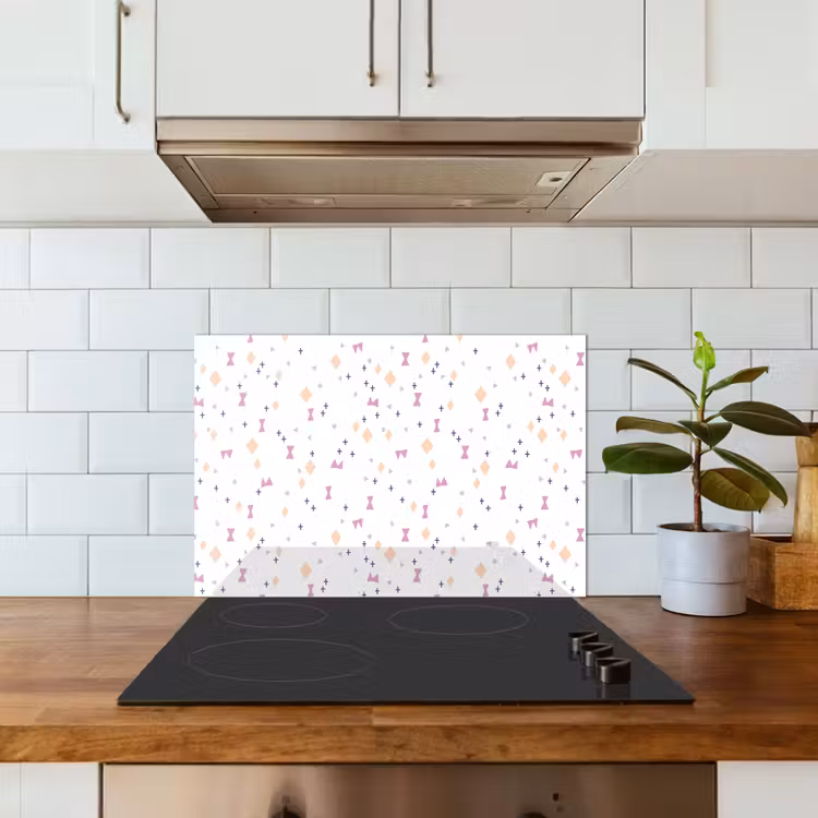 Wit - Vormen - Kleuren keuken achterwand spatscherm klein 900 -sfeer2