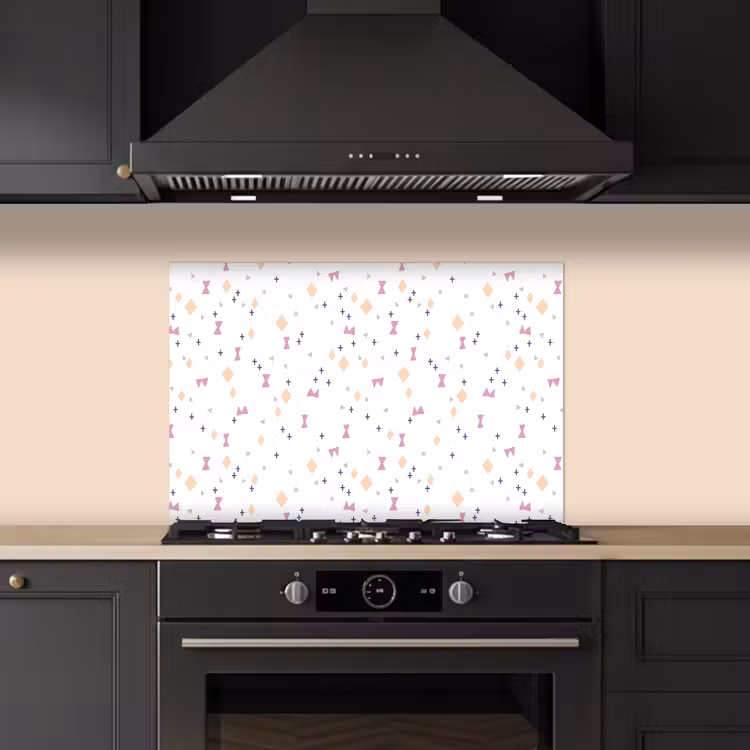 Wit - Vormen - Kleuren keuken achterwand spatscherm klein 900 -sfeer1