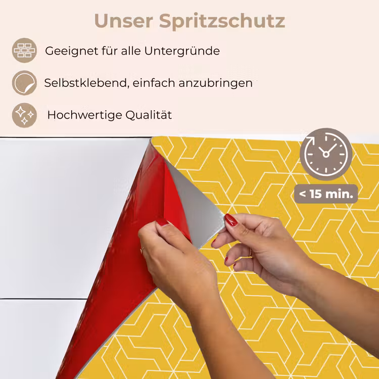 Wit - Geel - Patroon - Geometrisch keuken achterwand spatscherm klein 900 -spatscherm_DE