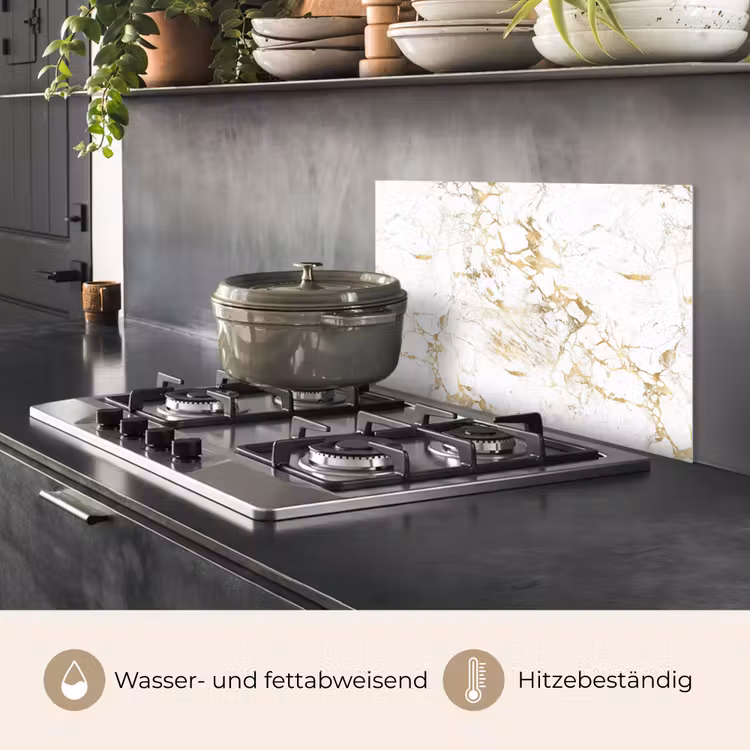 Wit - Marmer - Luxe - Goud keuken achterwand spatscherm klein 900 -usp_DE