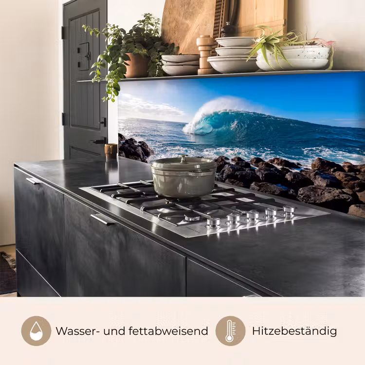 Golf - Oceaan - Brekend - Water - Blauw keuken achterwand 2 middel -usp_DE