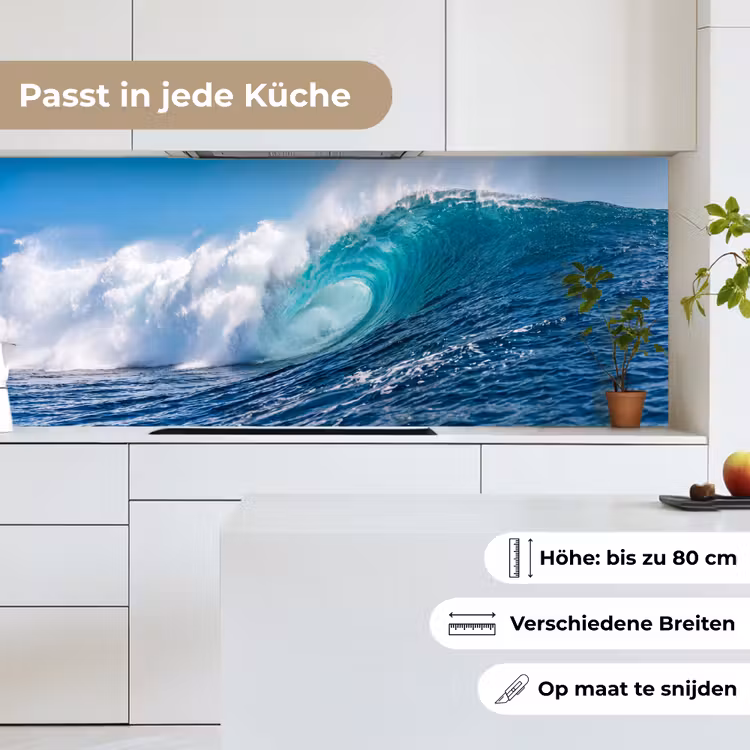 Golf - Oceaan - Water - Dynamisch - Blauw keuken achterwand 2 middel -sfeer4_DE