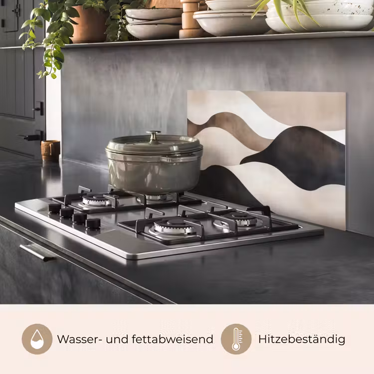 Golven - Abstract - Beige keuken achterwand spatscherm klein -usp_DE