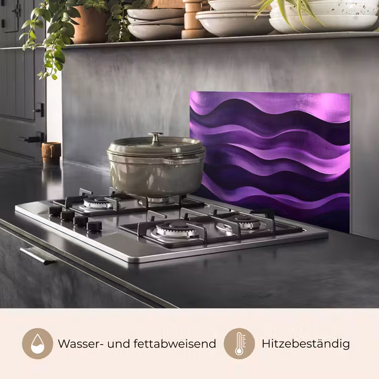Golven - Abstract - Paars keuken achterwand spatscherm klein -usp_DE