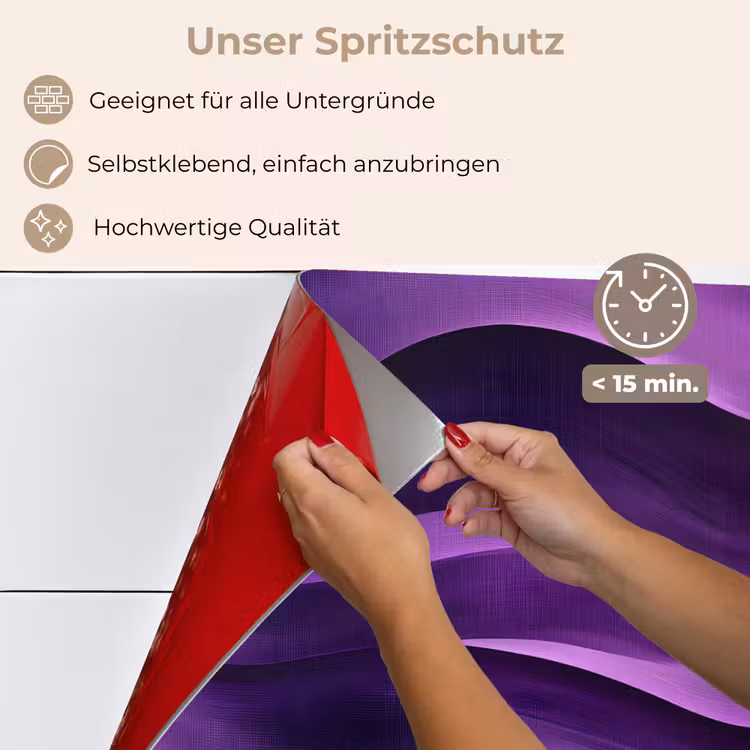 Golven - Abstract - Paars keuken achterwand spatscherm klein -spatscherm_DE