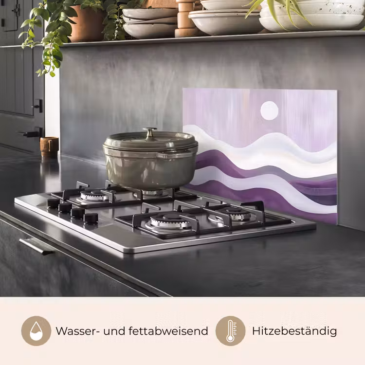 Golven - Heuvels - Abstract - Paars keuken achterwand spatscherm klein -usp_DE