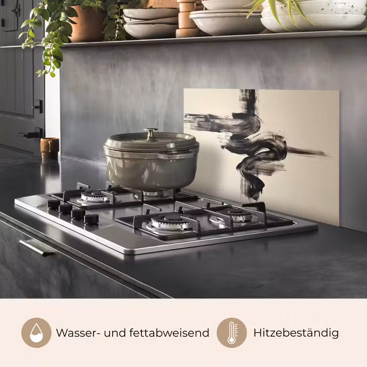 Golven - Penseelstreken - Beige - Minimalistisch keuken achterwand spatscherm klein -usp_DE