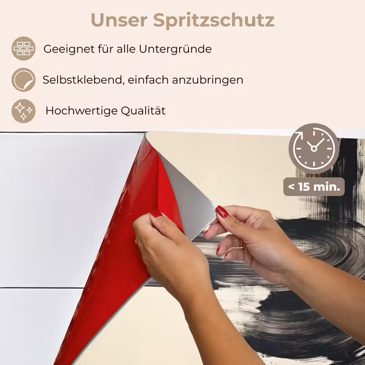 Golven - Penseelstreken - Beige - Minimalistisch keuken achterwand spatscherm klein -spatscherm_DE