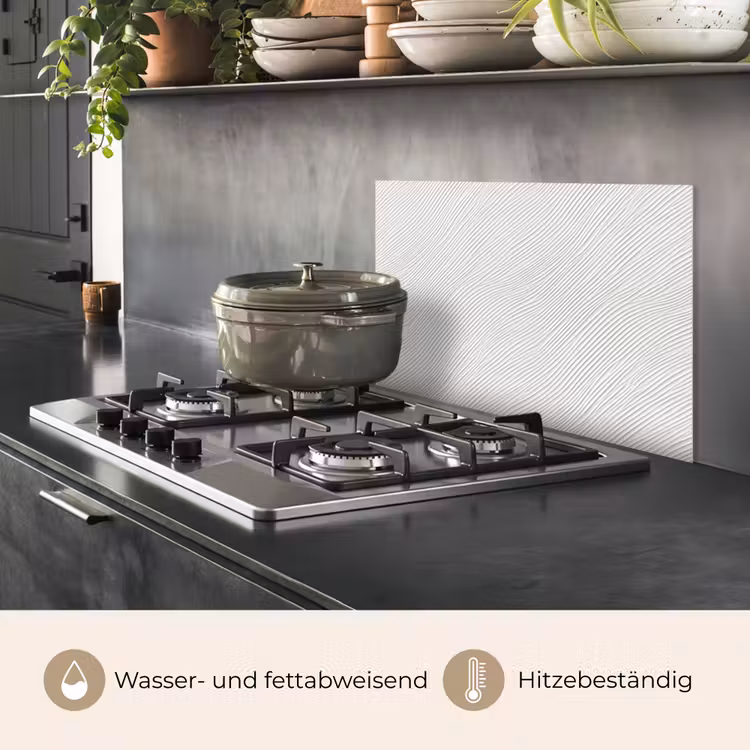 Golven - Ribbels - Wit keuken achterwand spatscherm klein 900 -usp_DE