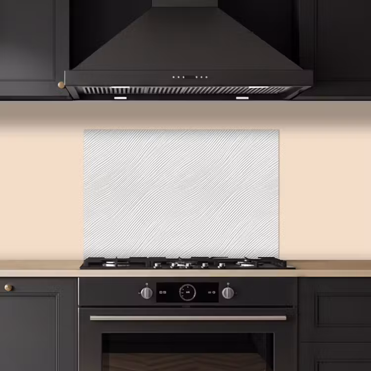 Golven - Ribbels - Wit keuken achterwand spatscherm klein 900 -sfeer1