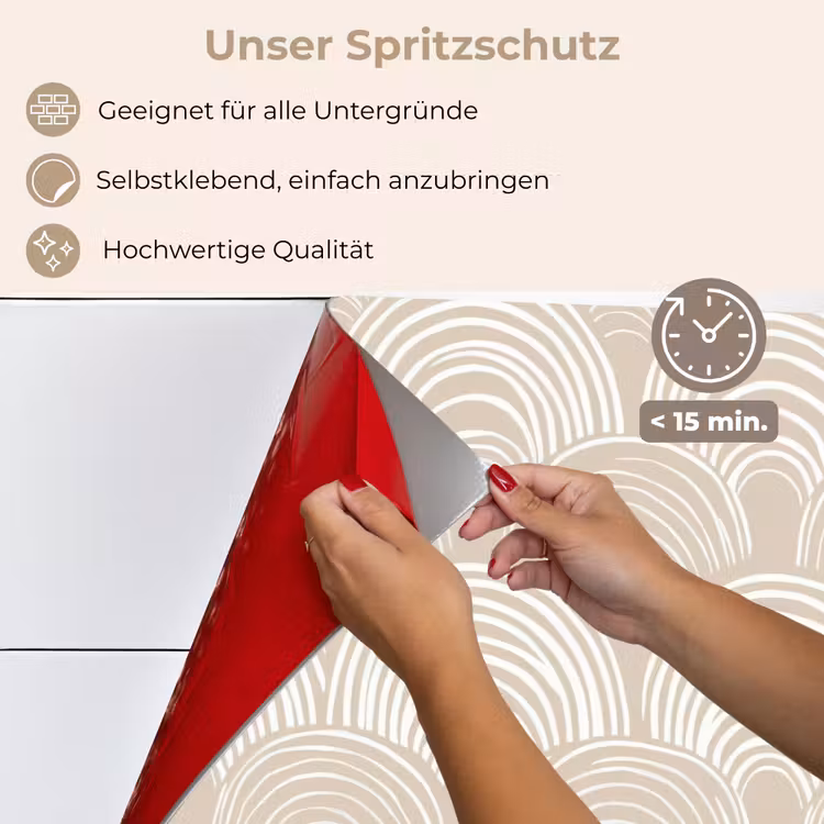 Golven - Structuur - Beige keuken achterwand spatscherm klein 900 -spatscherm_DE