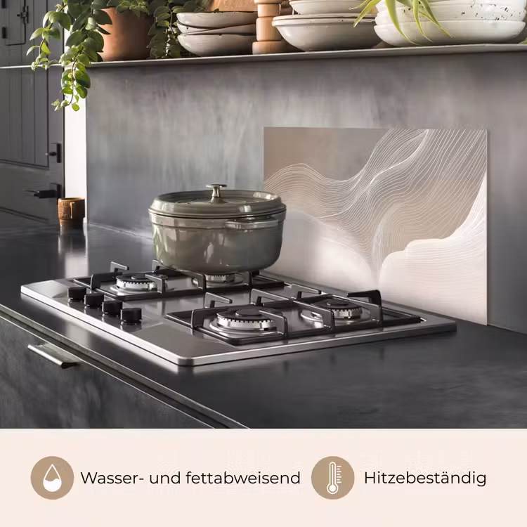 Golvende lijnen - Luchtstromen - Harmonieus keuken achterwand spatscherm klein -usp_DE