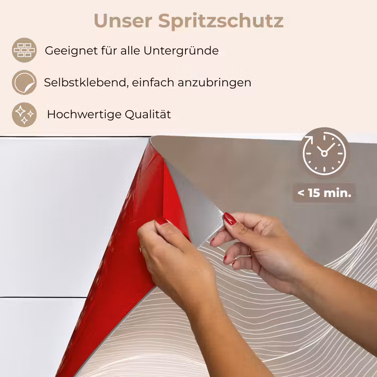 Golvende lijnen - Luchtstromen - Harmonieus keuken achterwand spatscherm klein -spatscherm_DE