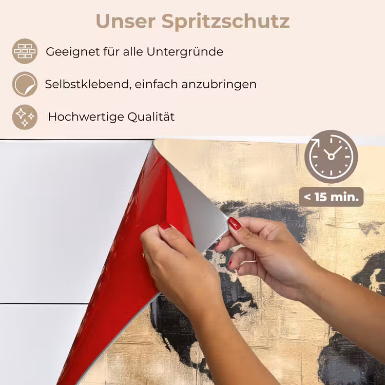Wereldkaart - Goud - Zwart - Abstract keuken achterwand spatscherm klein -spatscherm_DE