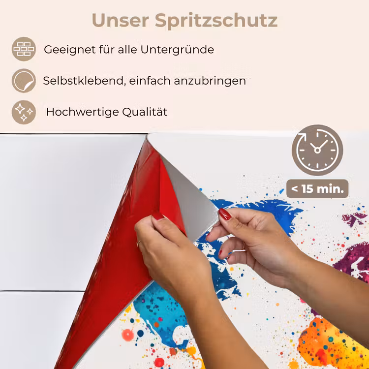 Wereldkaart - Graffiti - Kleurrijk keuken achterwand spatscherm klein -spatscherm_DE