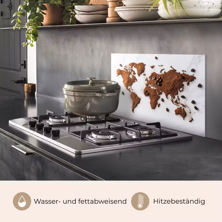 Wereldkaart - Koffie - Marmer keuken achterwand spatscherm klein -usp_DE