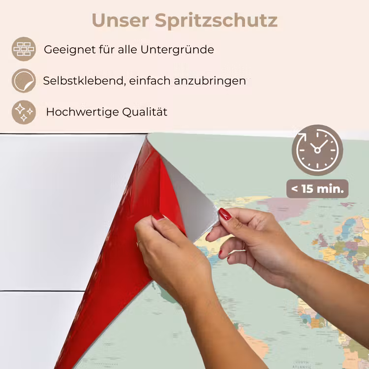 Wereldkaart - Realistisch - Kaart keuken achterwand spatscherm klein -spatscherm_DE