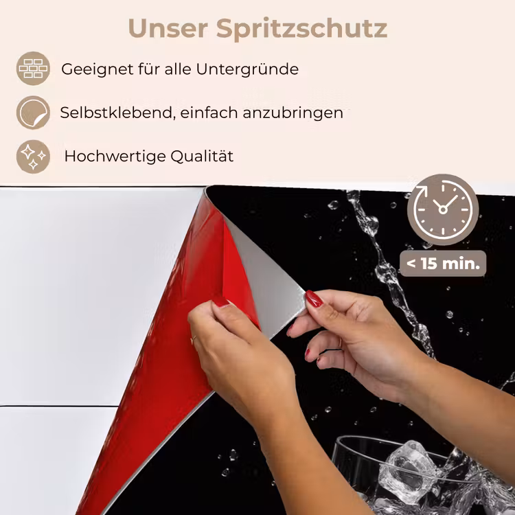 Whiskyglazen - Ijs - Spetters - Zwart keuken achterwand spatscherm klein -spatscherm_DE