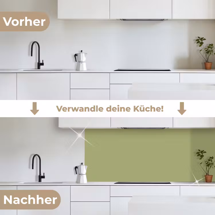 Whispering - Sage - Groen keuken achterwand 2 middel 871 -voor-na_DE