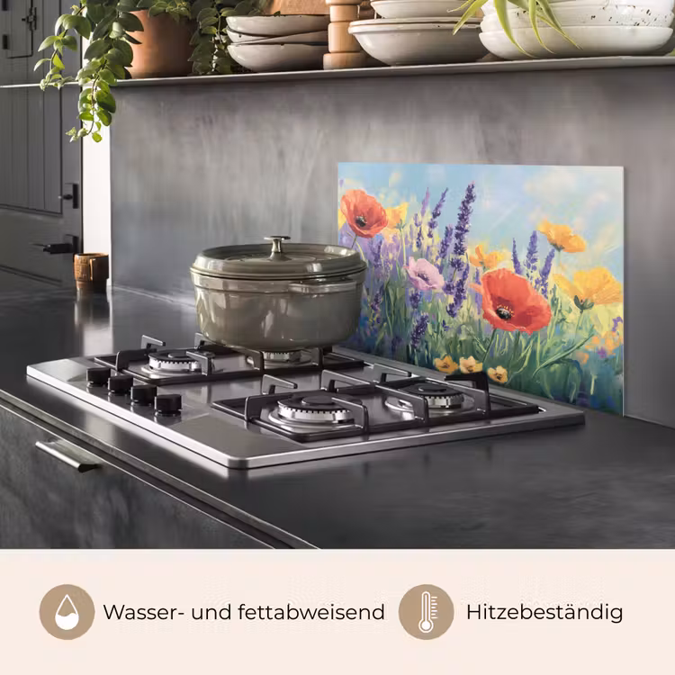 Weide - Bloemen - Kleurrijk keuken achterwand spatscherm klein -usp_DE