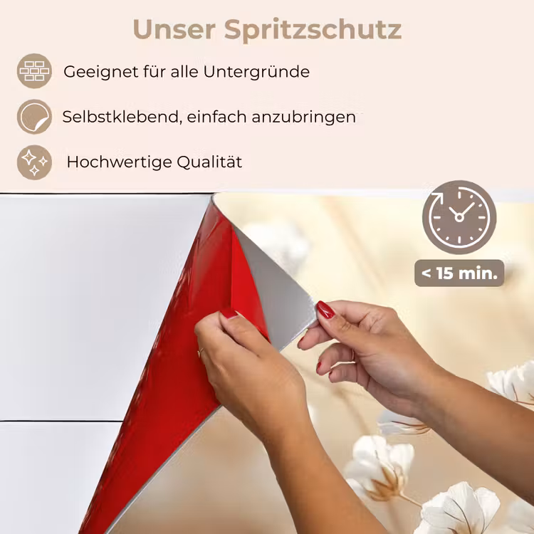Wilde - Bloemen - Wit keuken achterwand spatscherm klein -spatscherm_DE