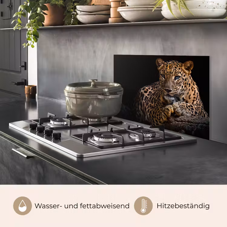 Wilde dieren - Panter - Portret - Zwart - Dieren keuken achterwand spatscherm klein -usp_DE