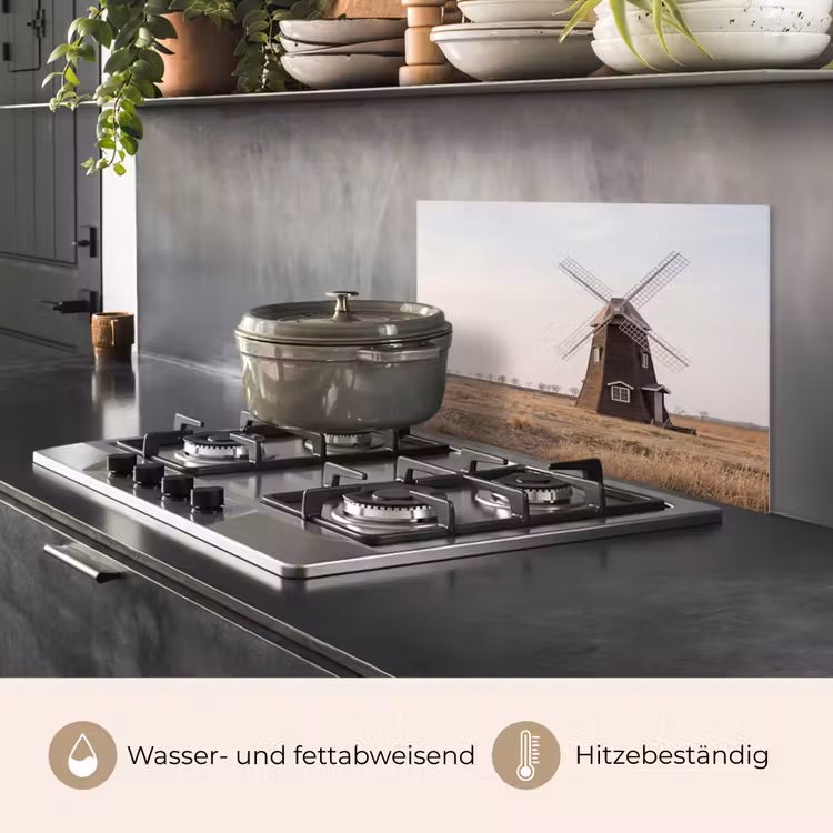 Windmolens - Landschap - Veld keuken achterwand spatscherm klein -usp_DE