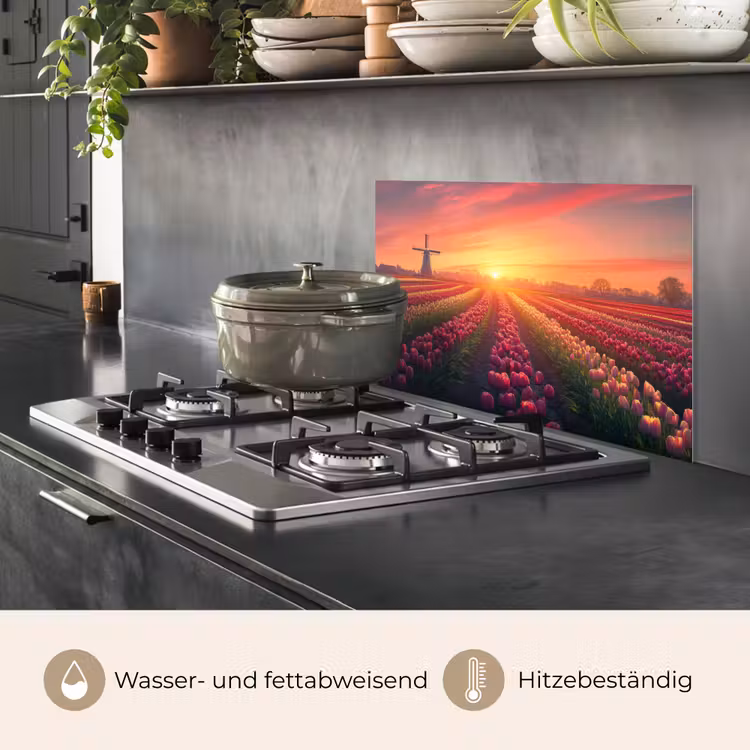 Windmolen - Zonsondergang - Landschap keuken achterwand spatscherm klein -usp_DE
