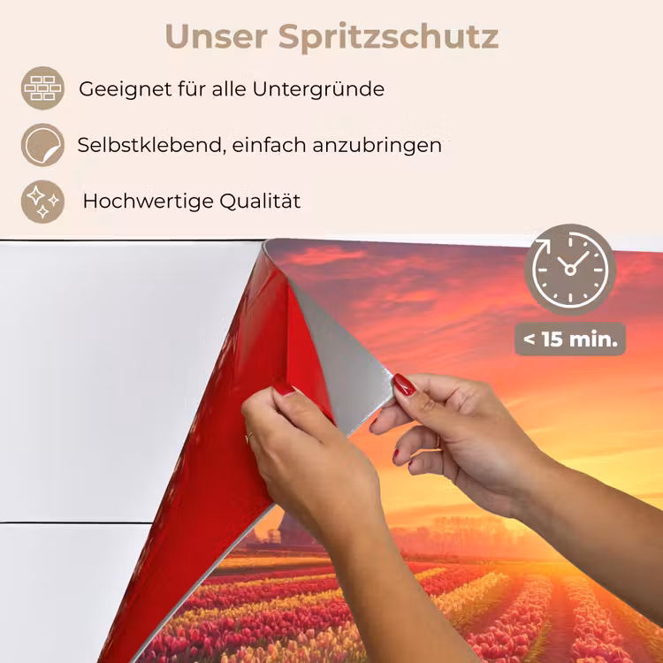 Windmolen - Zonsondergang - Landschap keuken achterwand spatscherm klein -spatscherm_DE